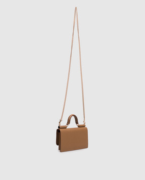 Dolce&Gabbana Коричнева шкіряна сумка-міні Dauphine BI3280A1001