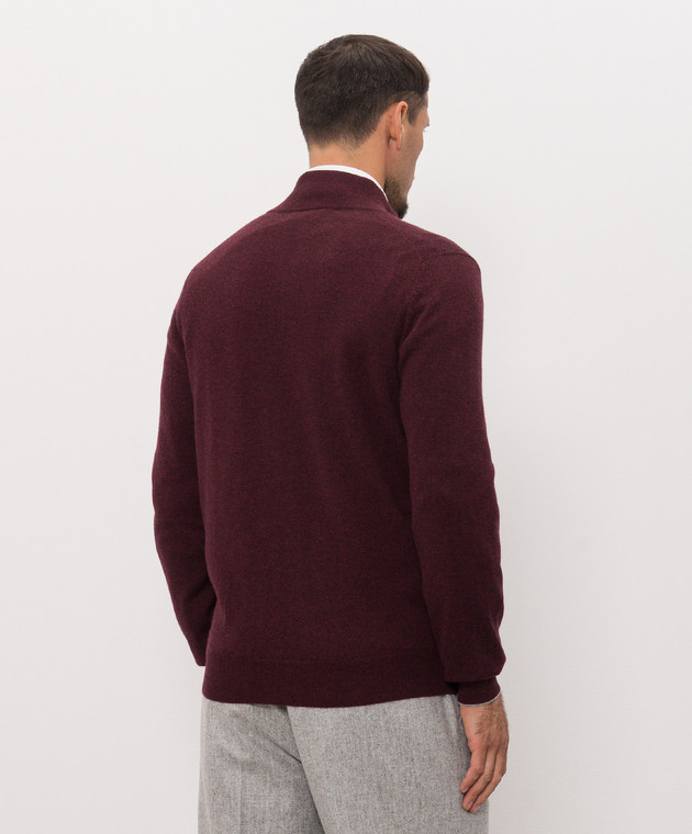 Brunello Cucinelli Бордовий кардиган з кашеміру M2200106 зображення 4