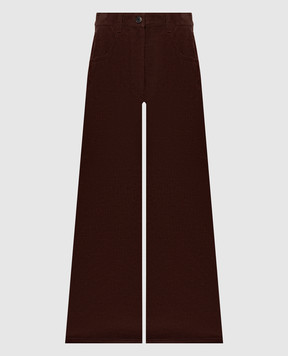 Brunello Cucinelli Коричневые вельветовые палаццо MB187P9266