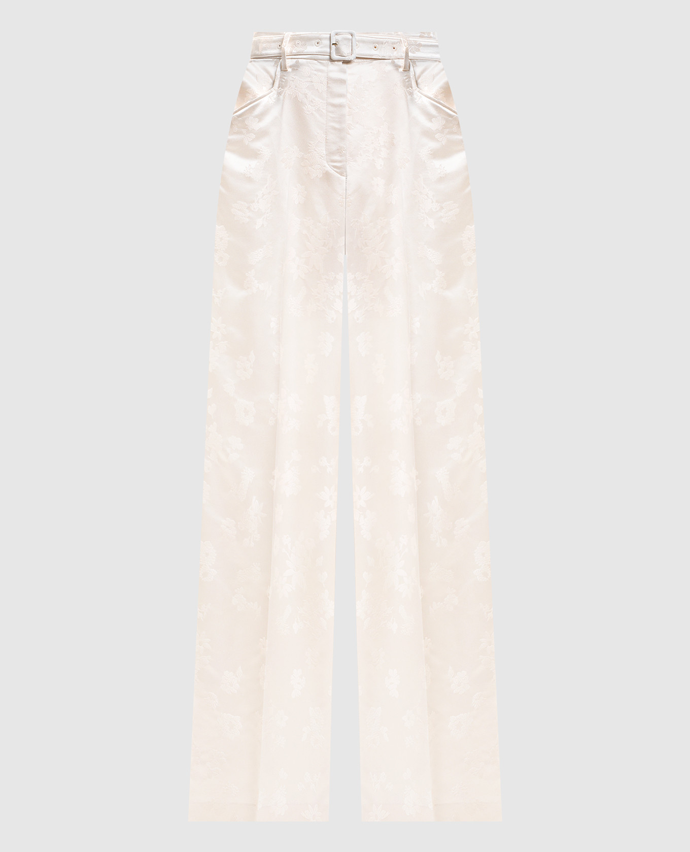 

Белые брюки из шелка Norman, Бежевый, Прямые брюки