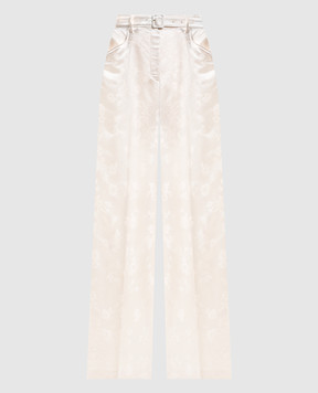 Gabriela Hearst Белые брюки из шелка Norman 3262168S144
