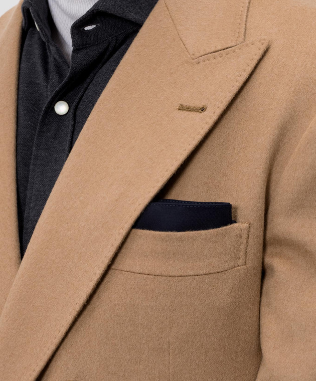 Brunello Cucinelli Синий платок-паше из шерсти и шелка MY4600091 изображение 2