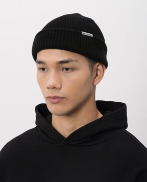 Balenciaga Черная шапка-бини из шерсти A001NH4G6B0