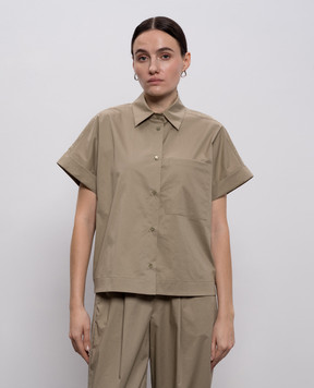 Peserico Рубашка цвета хаки с отворотами A0686201979