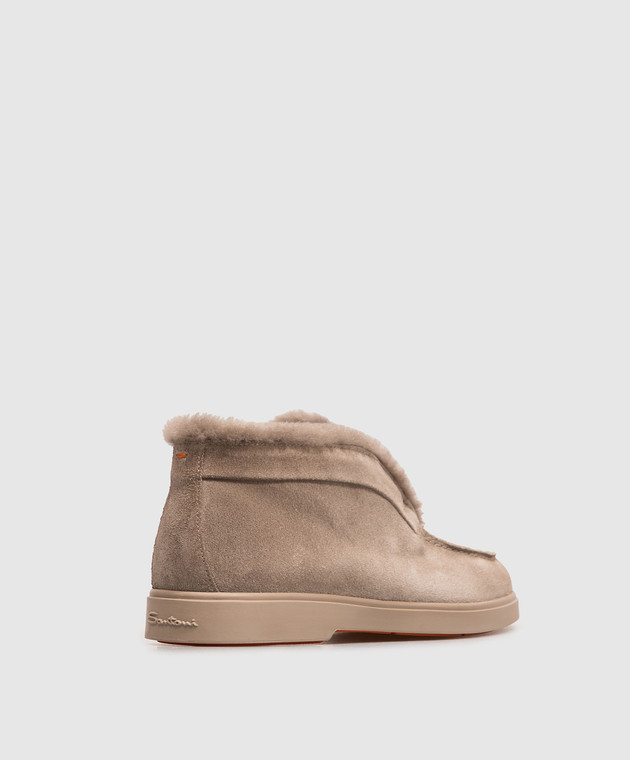 Santoni Серые замшевые дезерты на меху WUYA58457TTGAPFR изображение 3