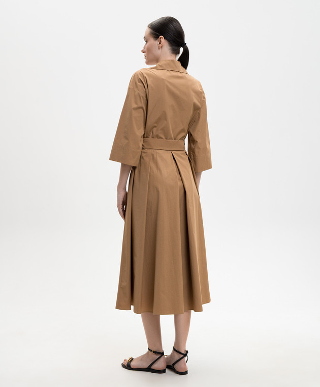 Max Mara Weekend Коричневое платье-рубашка PADANA с поясом WKDPADANA изображение 4