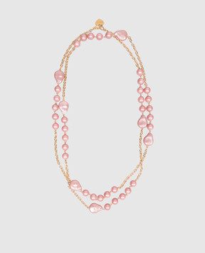 Dolman Bijoux Розовая цепочка-ожерелье с бусинами 75183