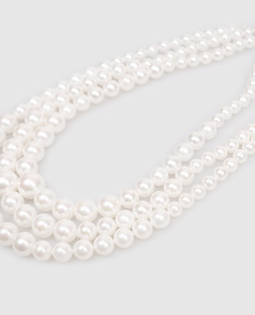 Madreperla Белое многослойное колье с бусинами в виде жемчуга 210125