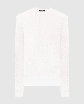 Balmain Белый джемпер из шерсти и льна GH1KD000KI03