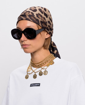 Dolce&Gabbana Хустка із шовку в леопардовий принт FN092RGDCF5