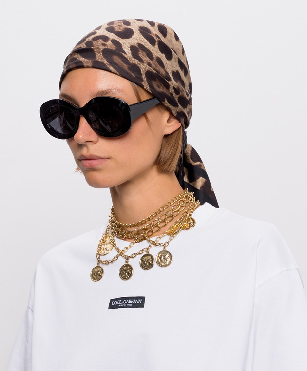 Dolce&Gabbana Платок из шелка в леопардовый принт FN092RGDCF5 изображение 2