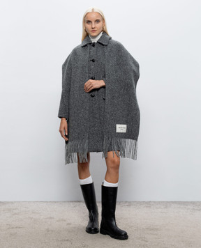 Max Mara Weekend Сіре пальто LATINO з вовни з шарфом WKDLATINO