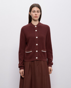 Brunello Cucinelli Коричневий кардиган з ланцюжком моніль M19253206