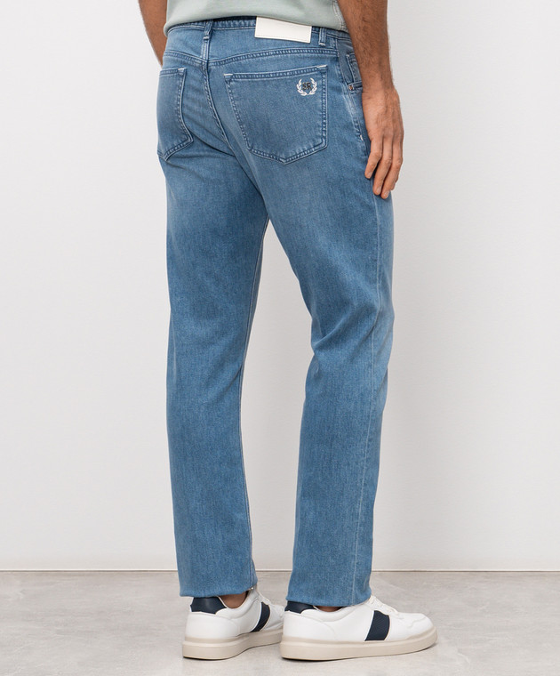 Stefano Ricci Голубые джинсы с монограммой логотипа MST62B3220T0218 изображение 4