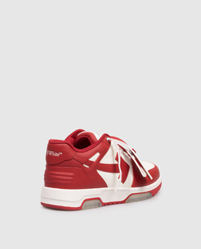 Off-White Червоні шкіряні кросівки Out Of Office з емблемою OWIA259S26LEA002