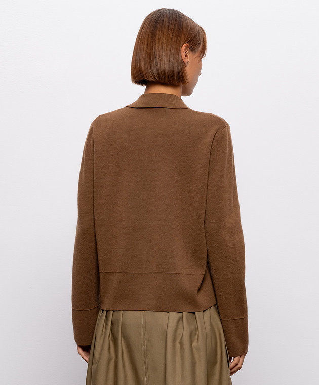 Max Mara Коричневый кардиган из шерсти MMLSNACK изображение 3