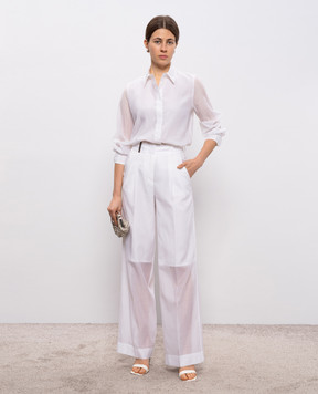 Peserico Білі штани із шовком з патчем A04092D08372