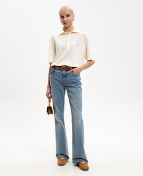 Ami Paris Поло кольору айворі з нашивкою емблеми UPL428JE0221w