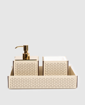 Treesseci Шкіряний набір для ванної кімнати HILTON з дозатора, склянки та підставки HI99AAVGD