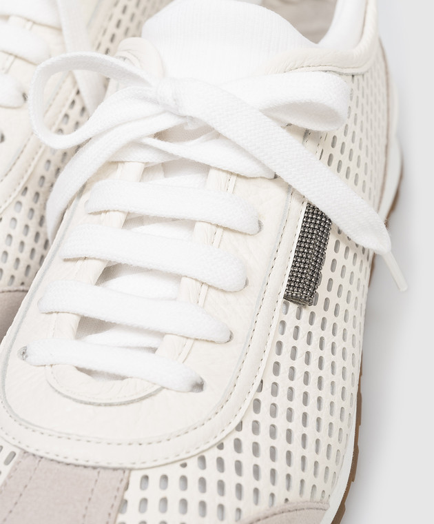 Brunello Cucinelli Білі кросівки зі шкіри оленя MZDKG3236 зображення 5