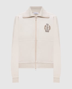 Brunello Cucinelli Спортивная куртка цвета айвори с вышивкой логотипа MN05NB2X06