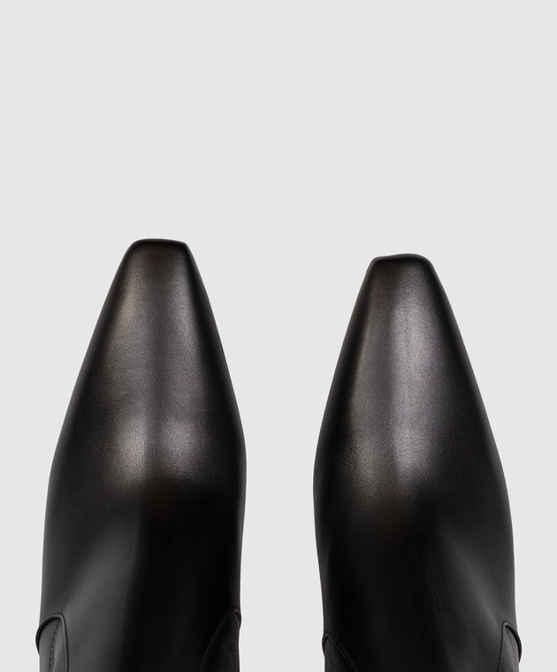 Brunello Cucinelli Черные кожаные ботильоны цепочкой мониль MZSKC2600P изображение 4