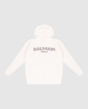 Balmain Дитяче худі кольору айворі з логотипом BZ9H00Z34041214
