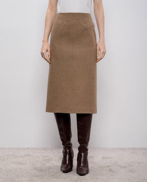 Ermanno Scervino Коричневая юбка с шерстью D472O306GVP