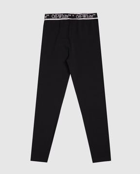 Off-White Дитячі чорні легінси з логотипом 44GCD003C9J002