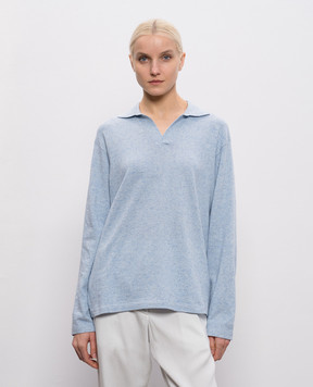 The Row Голубой меланжевый пуловер Niosa с льном 10707Y971