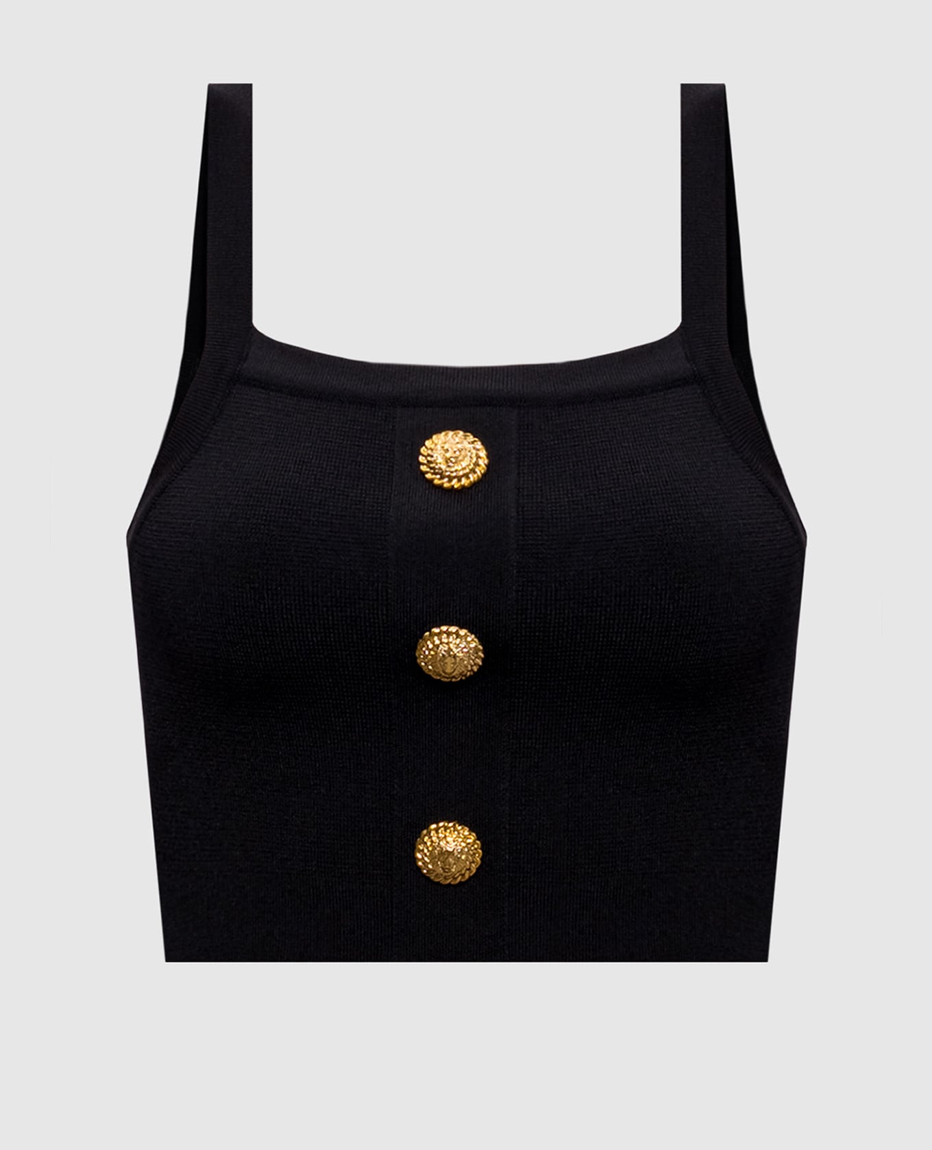 Черный топ с брендовыми заклепками