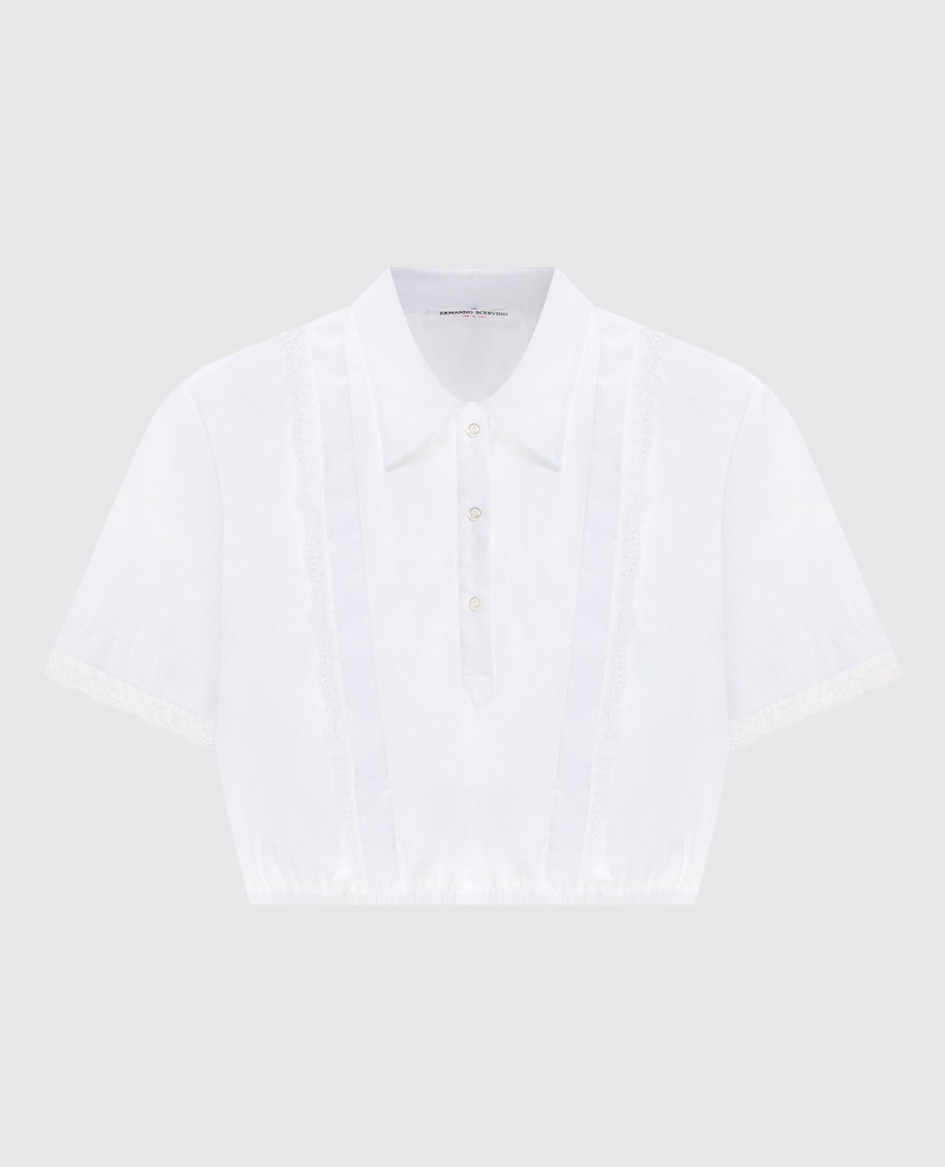 Белый топ с кружевом