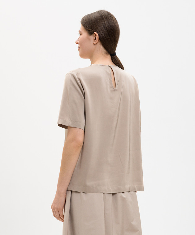 Peserico Бежевая футболка с цепочкой мониль S0651901930 изображение 4