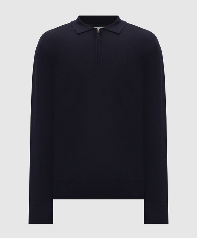 Canali Синее поло из шерсти MK01149C0572