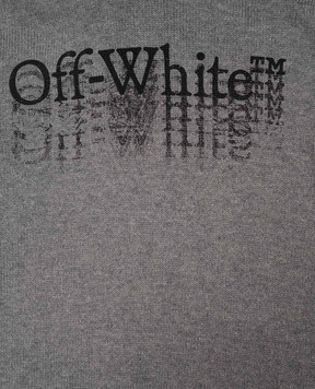 Off-White Детское серое худи с шерстью Big Bookish Stamp 44BHU001F26K001