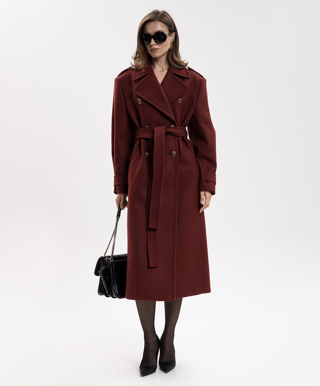 Dolce&Gabbana Теракотове двобортне пальто з вовни F0Y38THU2B1 зображення 2