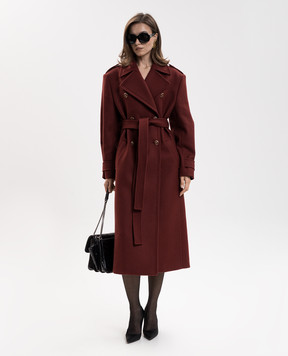 Dolce&Gabbana Теракотове двобортне пальто з вовни F0Y38THU2B1