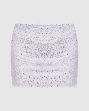 Venuja Белая пляжная юбка мини с кристаллами SK002A