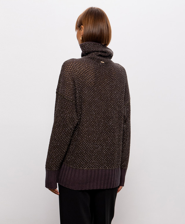 Twinset Коричневый свитер с люрексом 262TF3010 изображение 4