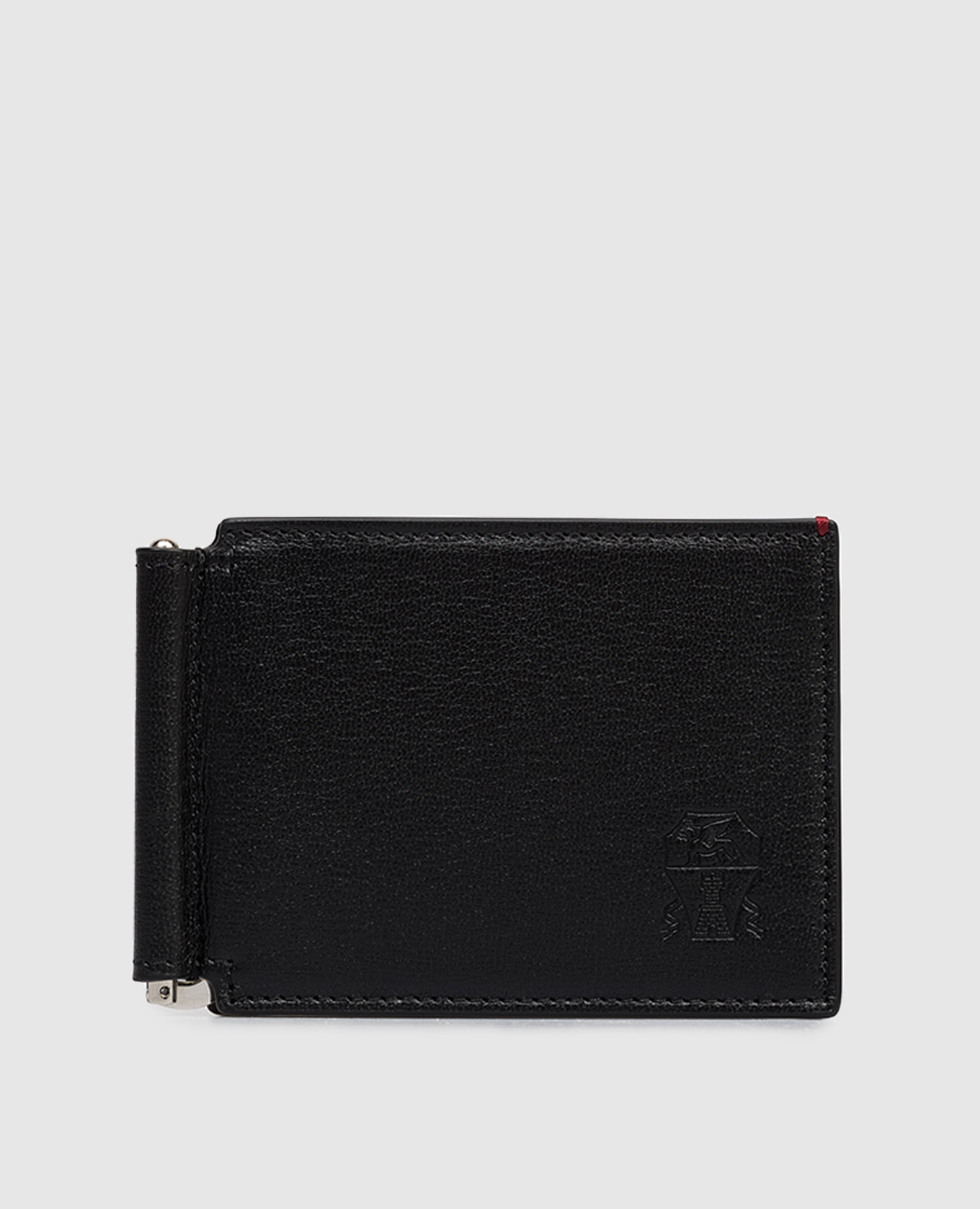 

Черный кожаный портмоне с тиснением эмблемы, Портмоне