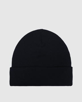 C.P. Company Синяя шапка из шерсти с логотипом MAC305A005509A