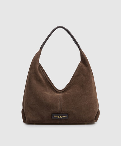 Коричневая замшевая сумка SUEDE