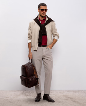 Brunello Cucinelli Серые брюки с патчем логотипа M252DF1010