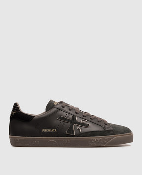 Premiata Чорні шкіряні кеди Steven STEVEN