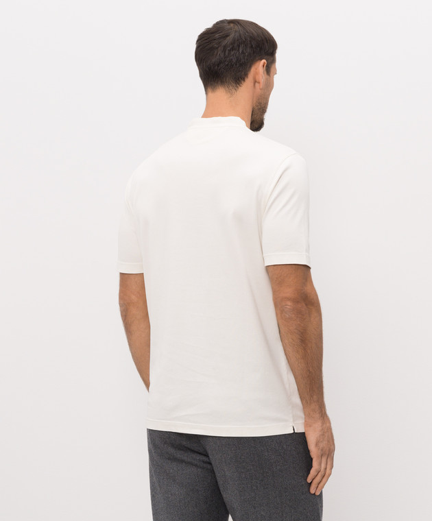 Canali Футболка цвета айвори прямого кроя MJ02458T0973 изображение 3