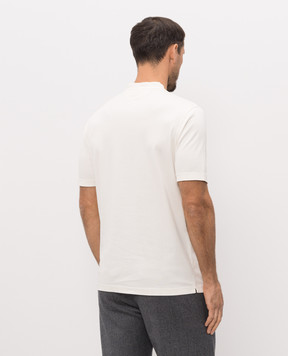 Canali Футболка кольору айворі прямого крою MJ02458T0973