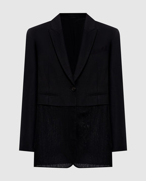 Brunello Cucinelli Черный жакет с льном MH1267181