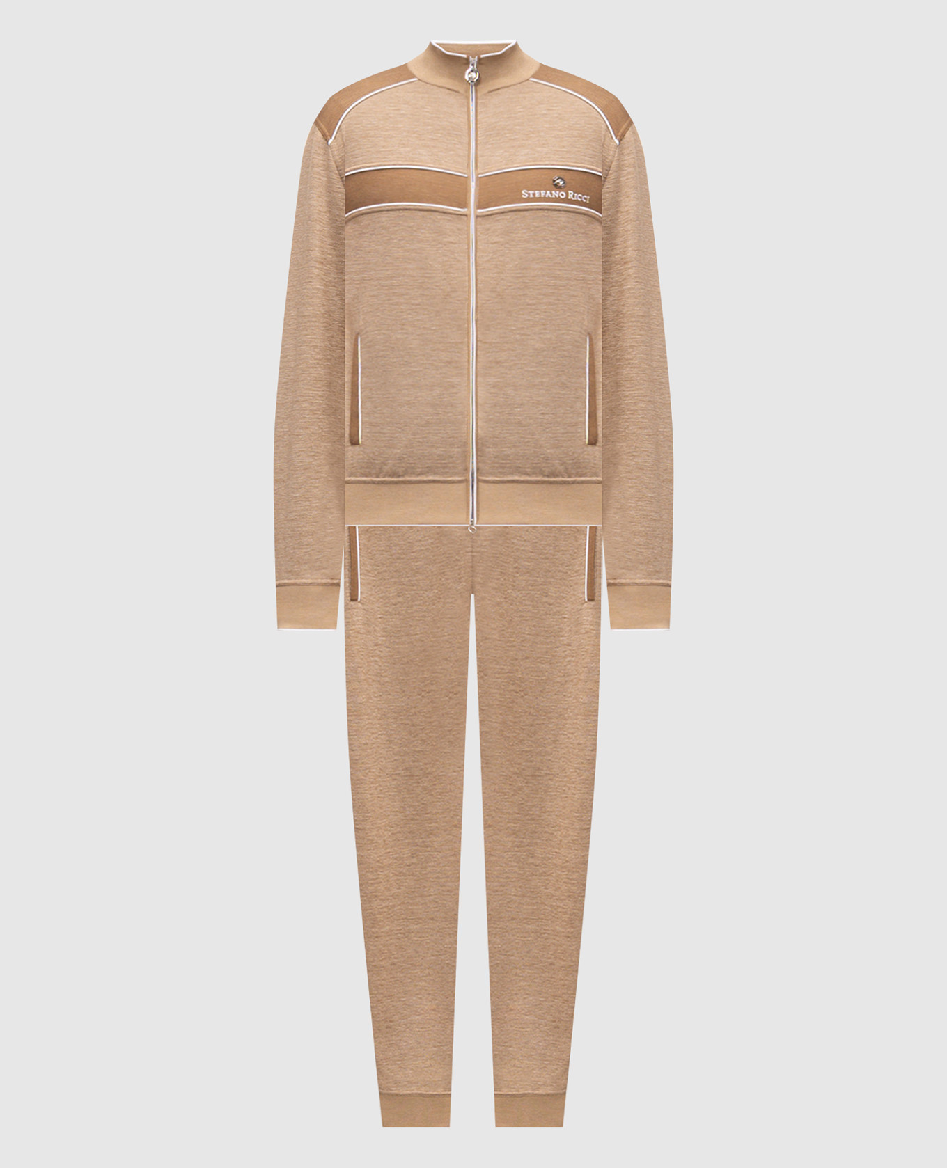 

Коричневый спортивный костюм из шелка и льна, Спортивные костюмы