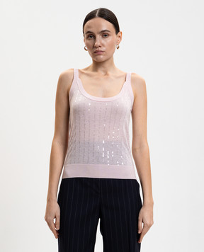 Max Mara Розовый топ COSETTA из шелка и шерсти MSTCOSETTA