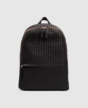 Bottega Veneta Черный кожаный рюкзак Intrecciato 1975 876359V4RT3